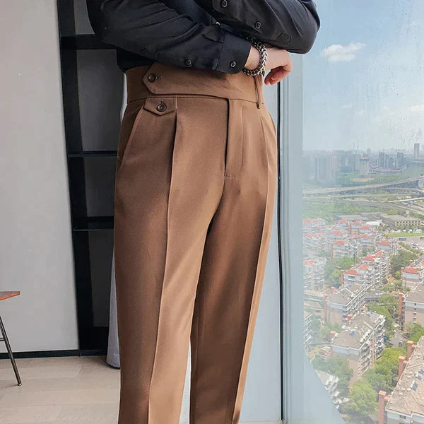 BROWN HIGH WAISTED GURKHA PANTS