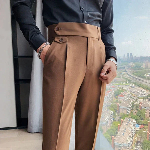 BROWN HIGH WAISTED GURKHA PANTS