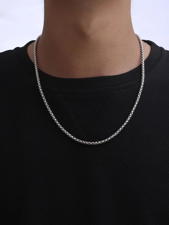 Men Box 3mm Chain Necklace