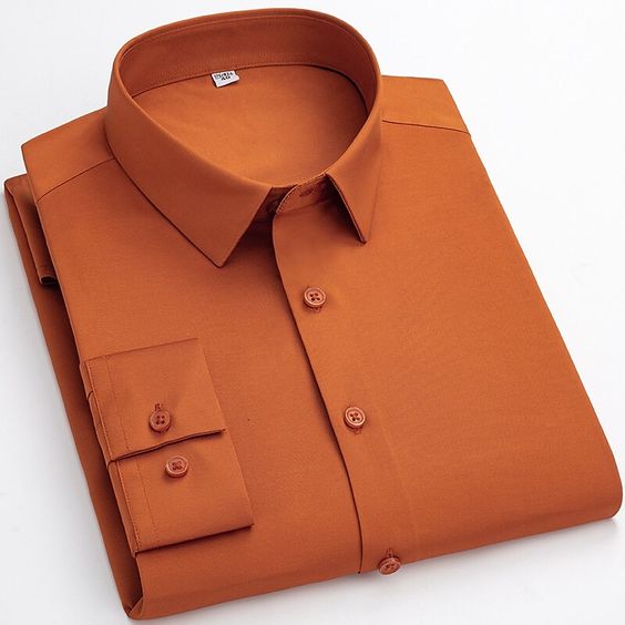 Orange Formal Cotton Shirt