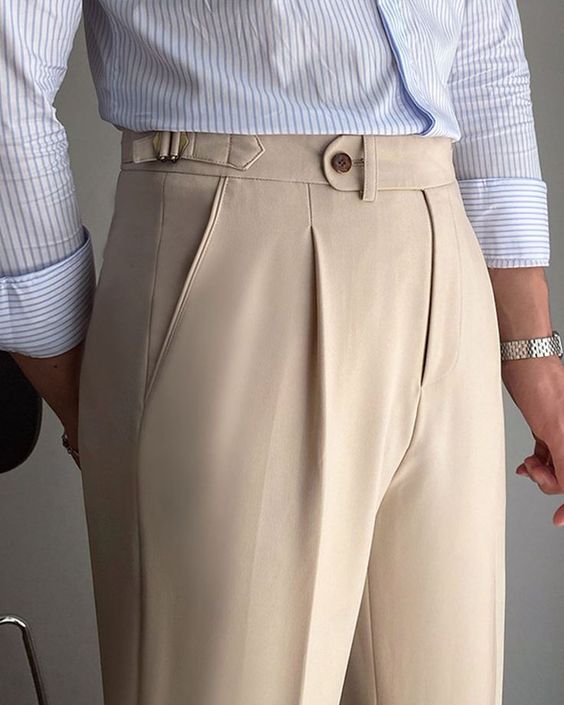 Beige Italian Gurkha Pant for Men