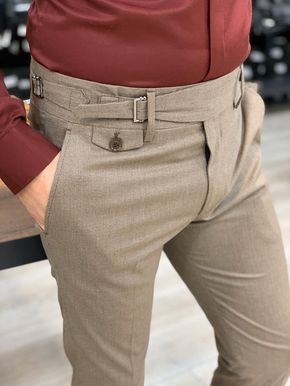 METALIC BROWN GURKHA PANTS