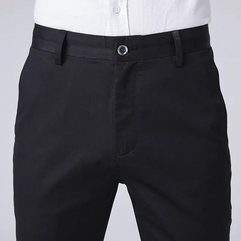 Men Cross Pocket Black Dress Pant