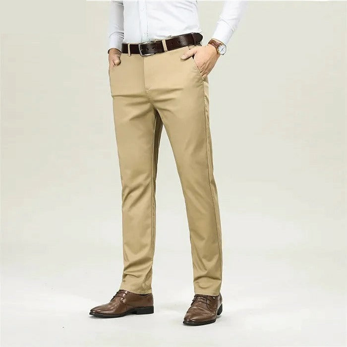 Men Cross Pocket Camel Dress Pant