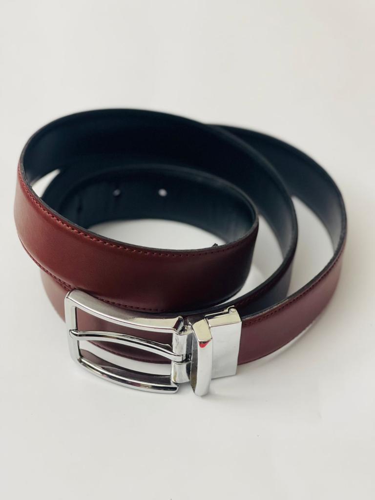 Men Dark Brown Casual Leather Dress Belt