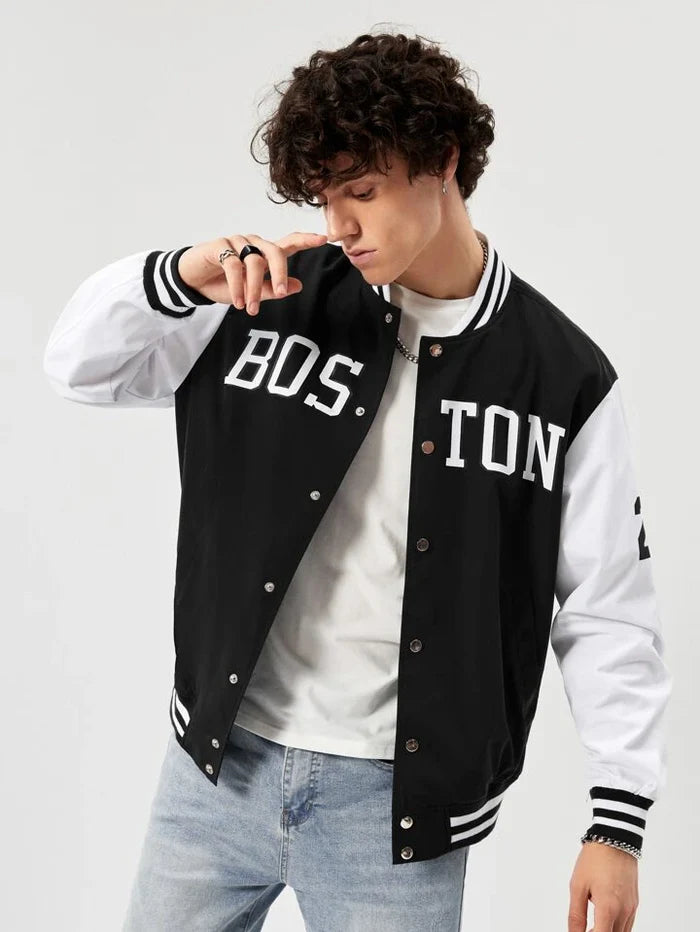 White & Black Baseball Varsity Jacket