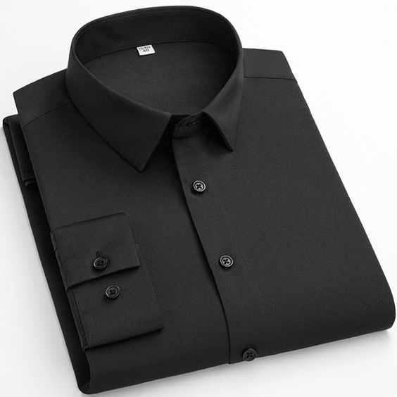 Black Formal Cotton Shirt for Men