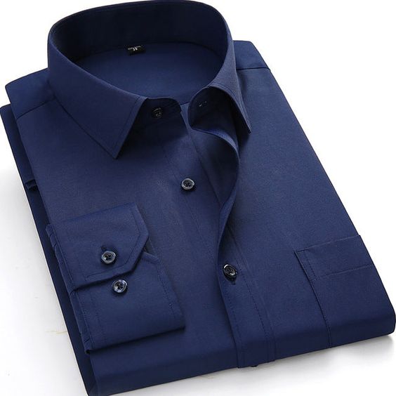 Men Cotton Navy Blue Formal Shirt in Pakistan