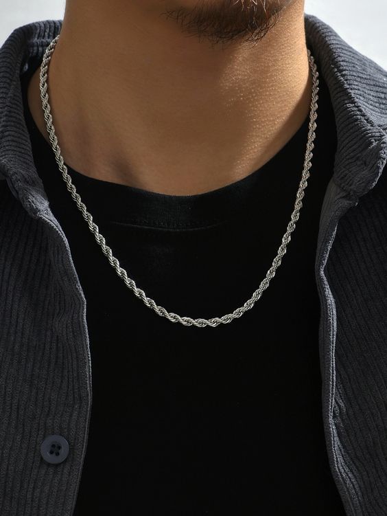 Men Rope Chain Necklace at NJ Mens