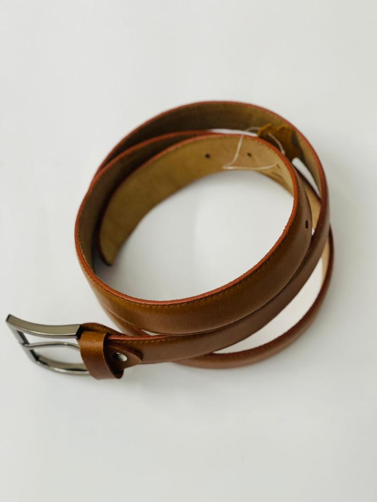 Men Casual Golden Leather Dress Belt