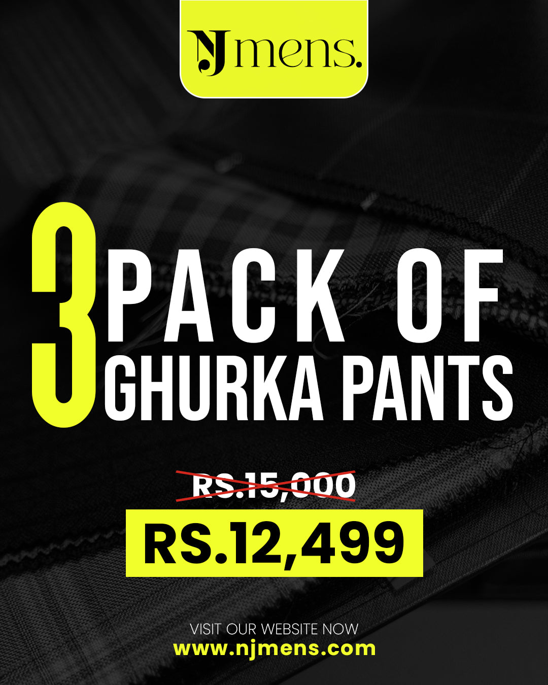 Pack Of 3 Ghurka Pants