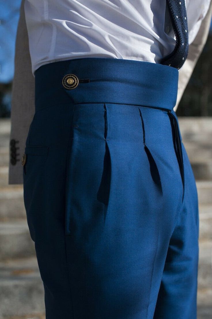 Men Royal Blue Gurkha Pant at NJ Mens