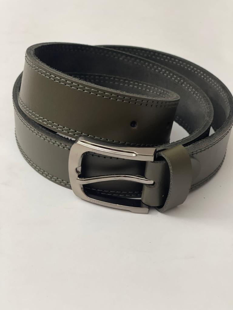 LEATHER CASUAL DRESS BELT - Green