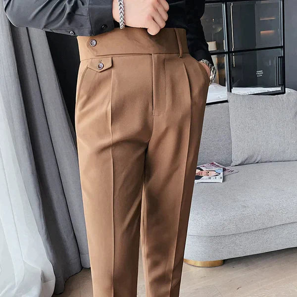 BROWN HIGH WAISTED GURKHA PANTS