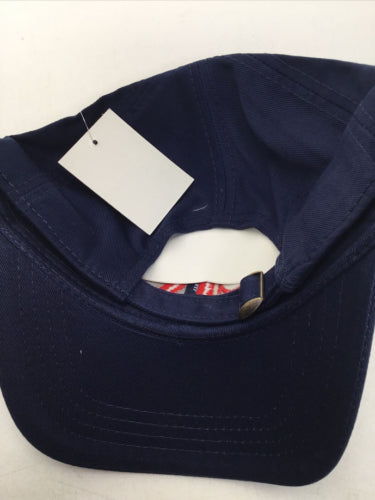 CALVIN KLEIN JEANS MONOGRAM EMBROIDERED CAP, NAVY & RED