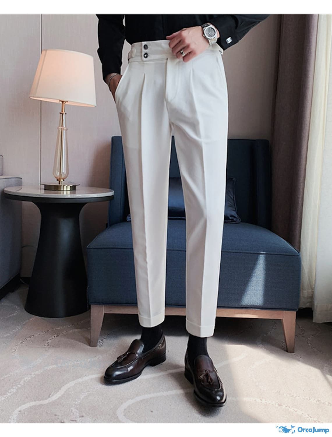 PEARL-WHITE ITALIAN GURKHA PANTS